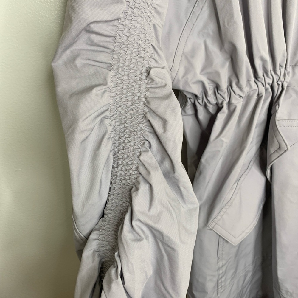 Fabletics Giana Jacket Oversized Gray Size M New Without Tags Full Zip Hood Rain - Picture 6 of 16